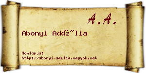 Abonyi Adélia névjegykártya
